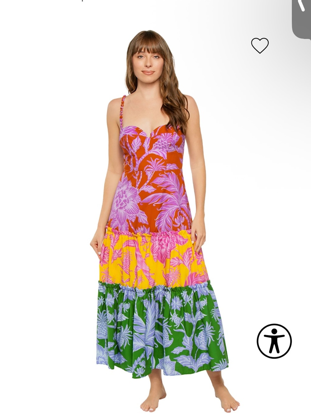 Farm Rio Tiered Tropical Swing midi Dress size XL NEW - Picture 7 of 10